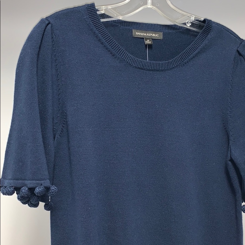 NWT Banana Republic Pom Sleeve Shirt - Picture 1 of 8